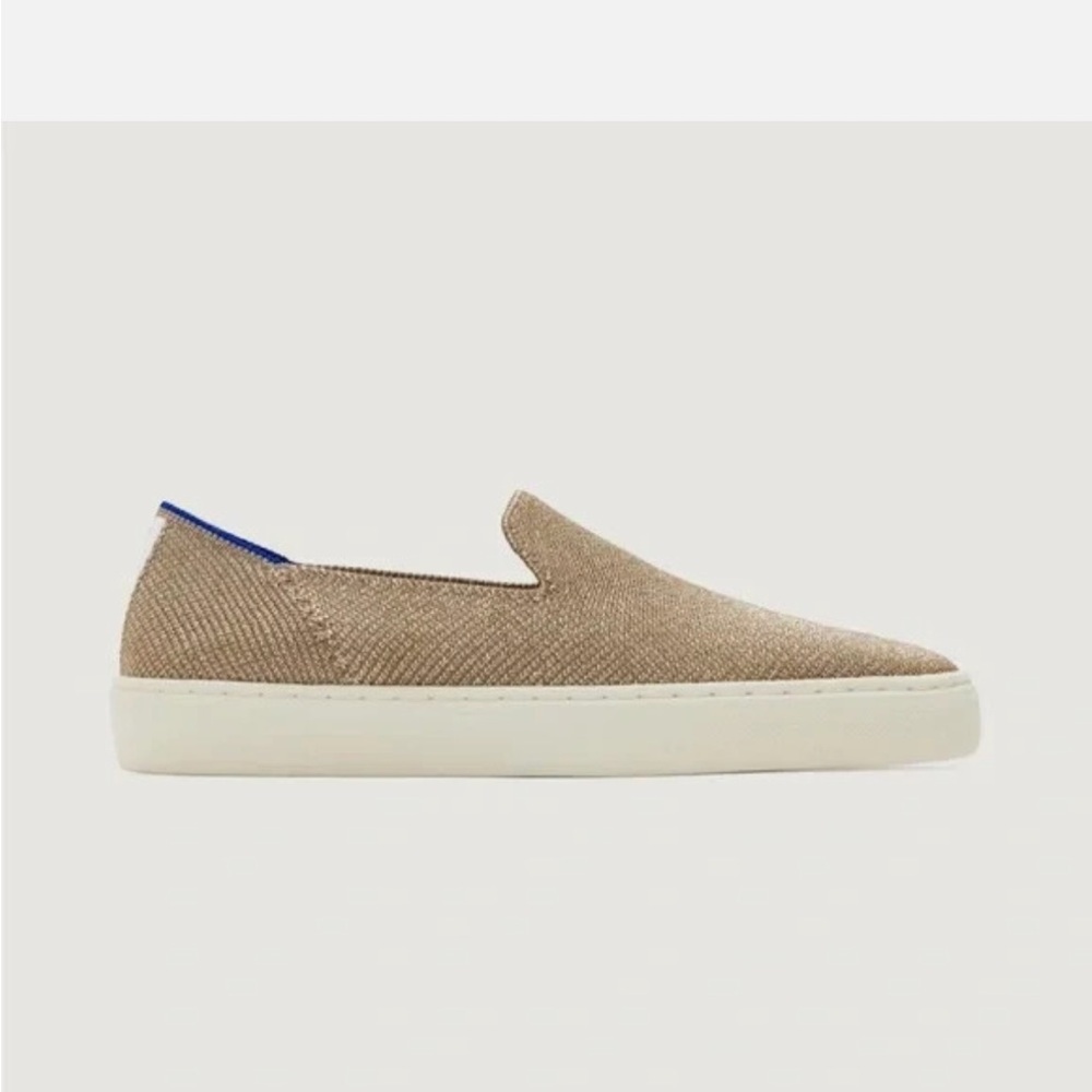 Rothy’s The Original Slip-On Sneaker Gold Twill Women’s Size 9 New in Box